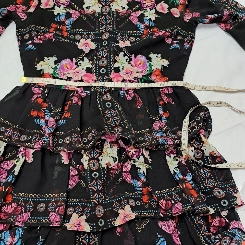 𝅺BEBE Print Ruffle Tiered‎ Dress - Picture 15 of 16